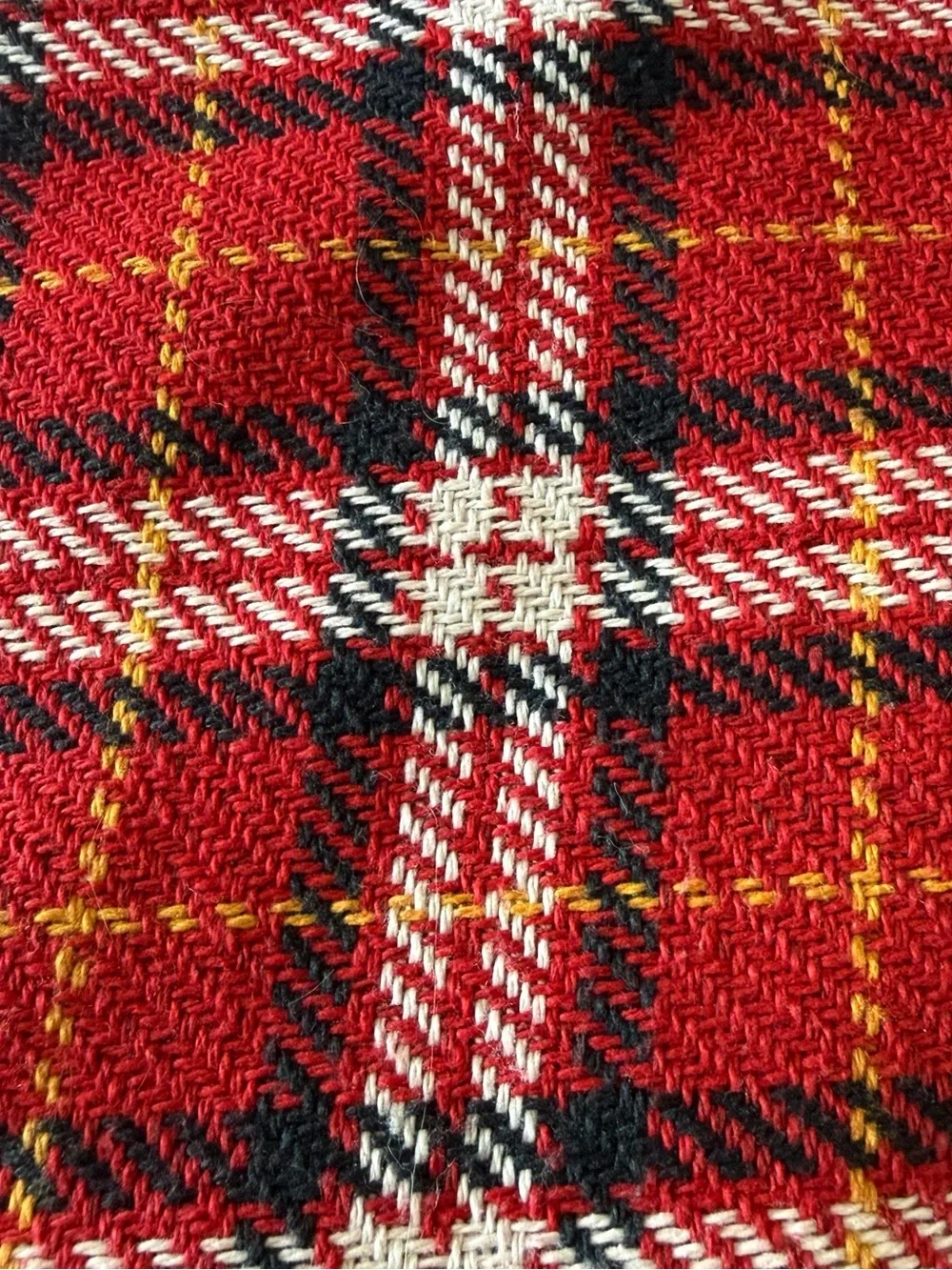Pottery Barn Stewart Plaid Faux Fur Back Throw Blanket Red Tartan Holiday 50x60